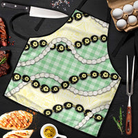 Green Palaka Hawaii Apron Kukui Nut Pikake Lei Hawaiian Tapa Pattern - Polynesian Pride