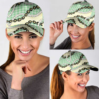 Green Palaka Hawaii Classic Cap Kukui Nut Pikake Lei Hawaiian Tapa Pattern - Polynesian Pride