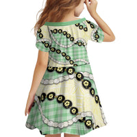 Green Palaka Hawaii Family Matching Mermaid Dress and Hawaiian Shirt Kukui Nut Pikake Lei Hawaiian Tapa Pattern LT14 - Polynesian Pride