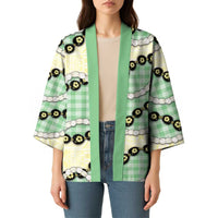 Green Palaka Hawaii Kimono Kukui Nut Pikake Lei Hawaiian Tapa Pattern - Polynesian Pride