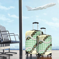 Green Palaka Hawaii Luggage Cover Kukui Nut Pikake Lei Hawaiian Tapa Pattern - Polynesian Pride