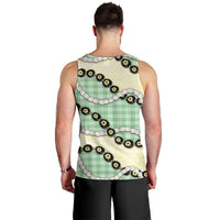 Green Palaka Hawaii Men Tank Top Kukui Nut Pikake Lei Hawaiian Tapa Pattern - Polynesian Pride
