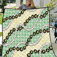 Green Palaka Hawaii Quilt Kukui Nut Pikake Lei Hawaiian Tapa Pattern - Polynesian Pride