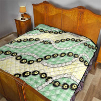 Green Palaka Hawaii Quilt Kukui Nut Pikake Lei Hawaiian Tapa Pattern - Polynesian Pride