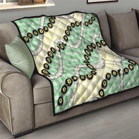 Green Palaka Hawaii Quilt Kukui Nut Pikake Lei Hawaiian Tapa Pattern - Polynesian Pride