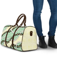 Green Palaka Hawaii Travel Bag Kukui Nut Pikake Lei Hawaiian Tapa Pattern - Polynesian Pride