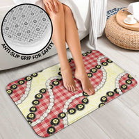 Red Palaka Hawaii Bathroom Set Kukui Nut Pikake Lei Hawaiian Tapa Pattern - Polynesian Pride