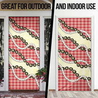 Red Palaka Hawaii Door Cover Kukui Nut Pikake Lei Hawaiian Tapa Pattern - Polynesian Pride