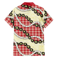 Red Palaka Hawaii Hawaiian Shirt Kukui Nut Pikake Lei Hawaiian Tapa Pattern - Polynesian Pride