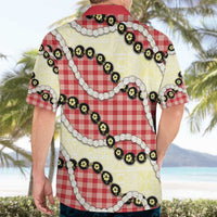 Red Palaka Hawaii Hawaiian Shirt Kukui Nut Pikake Lei Hawaiian Tapa Pattern - Polynesian Pride