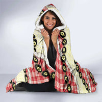 Red Palaka Hawaii Hooded Blanket Kukui Nut Pikake Lei Hawaiian Tapa Pattern - Polynesian Pride