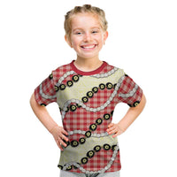 Red Palaka Hawaii Kid T Shirt Kukui Nut Pikake Lei Hawaiian Tapa Pattern - Polynesian Pride