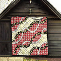 Red Palaka Hawaii Quilt Kukui Nut Pikake Lei Hawaiian Tapa Pattern - Polynesian Pride