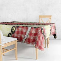 Red Palaka Hawaii Tablecloth Kukui Nut Pikake Lei Hawaiian Tapa Pattern - Polynesian Pride