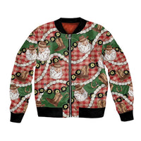 Cowboy Hawaii Mele Kalikimaka Bomber Jacket Paniolo Kukui Nut Pikake Lei Red Version - Polynesian Pride