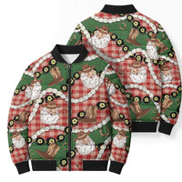 Cowboy Hawaii Mele Kalikimaka Bomber Puffer Jacket Paniolo Kukui Nut Pikake Lei Red Version - Polynesian Pride