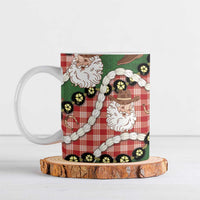 Cowboy Hawaii Mele Kalikimaka Ceramic Mug Paniolo Kukui Nut Pikake Lei Red Version - Polynesian Pride