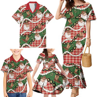 Cowboy Hawaii Mele Kalikimaka Family Matching Mermaid Dress and Hawaiian Shirt Paniolo Kukui Nut Pikake Lei Red Version LT14 - Polynesian Pride