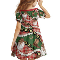 Cowboy Hawaii Mele Kalikimaka Family Matching Off The Shoulder Long Sleeve Dress and Hawaiian Shirt Paniolo Kukui Nut Pikake Lei Red Version LT14 - Polynesian Pride