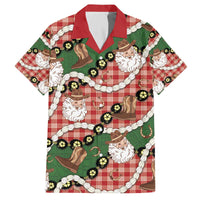 Cowboy Hawaii Mele Kalikimaka Family Matching Off The Shoulder Long Sleeve Dress and Hawaiian Shirt Paniolo Kukui Nut Pikake Lei Red Version LT14 Dad's Shirt - Short Sleeve Red - Polynesian Pride