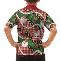 Cowboy Hawaii Mele Kalikimaka Family Matching Off Shoulder Maxi Dress and Hawaiian Shirt Paniolo Kukui Nut Pikake Lei Red Version LT14 - Polynesian Pride