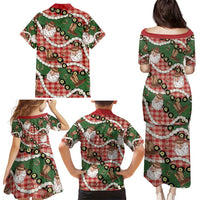 Cowboy Hawaii Mele Kalikimaka Family Matching Puletasi and Hawaiian Shirt Paniolo Kukui Nut Pikake Lei Red Version LT14 - Polynesian Pride
