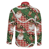 Cowboy Hawaii Mele Kalikimaka Family Matching Short Sleeve Bodycon Dress and Hawaiian Shirt Paniolo Kukui Nut Pikake Lei Red Version LT14 - Polynesian Pride