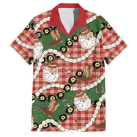 Cowboy Hawaii Mele Kalikimaka Family Matching Tank Maxi Dress and Hawaiian Shirt Paniolo Kukui Nut Pikake Lei Red Version LT14 Dad's Shirt - Short Sleeve Red - Polynesian Pride