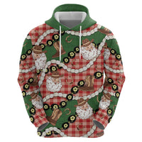 Cowboy Hawaii Mele Kalikimaka Hoodie Paniolo Kukui Nut Pikake Lei Red Version - Polynesian Pride