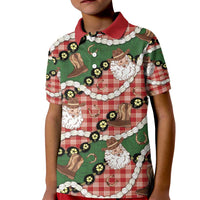 Cowboy Hawaii Mele Kalikimaka Kid Polo Shirt Paniolo Kukui Nut Pikake Lei Red Version - Polynesian Pride