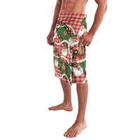 Cowboy Hawaii Mele Kalikimaka Lavalava Paniolo Kukui Nut Pikake Lei Red Version - Polynesian Pride