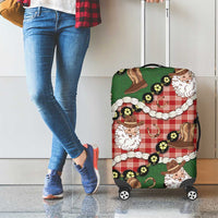Cowboy Hawaii Mele Kalikimaka Luggage Cover Paniolo Kukui Nut Pikake Lei Red Version - Polynesian Pride