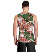 Cowboy Hawaii Mele Kalikimaka Men Tank Top Paniolo Kukui Nut Pikake Lei Red Version - Polynesian Pride