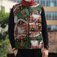 Cowboy Hawaii Mele Kalikimaka Sleeveless Puffer Jacket Paniolo Kukui Nut Pikake Lei Red Version - Polynesian Pride