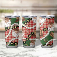 Cowboy Hawaii Mele Kalikimaka Tumbler Cup Paniolo Kukui Nut Pikake Lei Red Version - Polynesian Pride