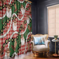 Cowboy Hawaii Mele Kalikimaka Window Curtain Paniolo Kukui Nut Pikake Lei Red Version - Polynesian Pride