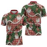 Cowboy Hawaii Mele Kalikimaka Zipper Polo Shirt Paniolo Kukui Nut Pikake Lei Red Version - Polynesian Pride