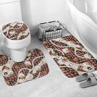 Cowboy Hawaii Mele Kalikimaka Bathroom Set Paniolo Kukui Nut Pikake Lei Burgundy Version - Polynesian Pride