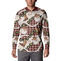 Cowboy Hawaii Mele Kalikimaka Button Sweatshirt Paniolo Kukui Nut Pikake Lei Burgundy Version - Polynesian Pride