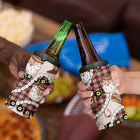 Cowboy Hawaii Mele Kalikimaka 4 in 1 Can Cooler Tumbler Paniolo Kukui Nut Pikake Lei Burgundy Version - Polynesian Pride