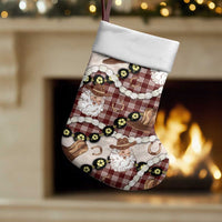 Cowboy Hawaii Mele Kalikimaka Christmas Stocking Paniolo Kukui Nut Pikake Lei Burgundy Version - Polynesian Pride