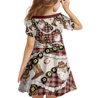 Cowboy Hawaii Mele Kalikimaka Family Matching Mermaid Dress and Hawaiian Shirt Paniolo Kukui Nut Pikake Lei Burgundy Version LT14 - Polynesian Pride