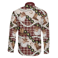 Cowboy Hawaii Mele Kalikimaka Family Matching Puletasi and Hawaiian Shirt Paniolo Kukui Nut Pikake Lei Burgundy Version LT14 - Polynesian Pride