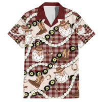 Cowboy Hawaii Mele Kalikimaka Family Matching Summer Maxi Dress and Hawaiian Shirt Paniolo Kukui Nut Pikake Lei Burgundy Version LT14 Dad's Shirt - Short Sleeve Burgundy - Polynesian Pride
