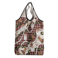 Cowboy Hawaii Mele Kalikimaka Grocery Bag Paniolo Kukui Nut Pikake Lei Burgundy Version - Polynesian Pride