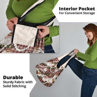 Cowboy Hawaii Mele Kalikimaka Grocery Bag Paniolo Kukui Nut Pikake Lei Burgundy Version - Polynesian Pride