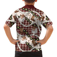 Cowboy Hawaii Mele Kalikimaka Hawaiian Shirt Paniolo Kukui Nut Pikake Lei Burgundy Version - Polynesian Pride