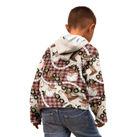 Cowboy Hawaii Mele Kalikimaka Kid Hoodie Paniolo Kukui Nut Pikake Lei Burgundy Version - Polynesian Pride