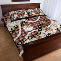 Cowboy Hawaii Mele Kalikimaka Quilt Bed Set Paniolo Kukui Nut Pikake Lei Burgundy Version - Polynesian Pride