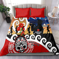 New Zealand Waitangi And ANZAC Day Bedding Set Aotearoa Maori Tiki With Last Post